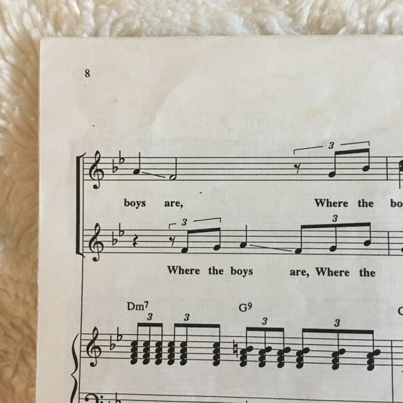 5/$25 'Where The Boys Are' Pop Hit Vocal Arrangement Music Sheets - Picture 3 of 3